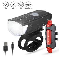 Paket 2in1 Lampu Sepeda LED Light Depan dan Belakang Rechargeable