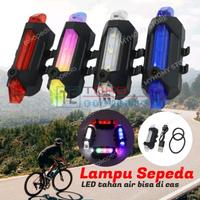 Lampu belakang sepeda lampu kelap kelip bisa di charger rechargeable USB light l