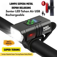 [VLN] Lampu Sepeda LED Super Terang 1000 Lumens Depan Belakang T6 USB Rechargeab