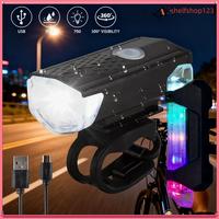 Lampu Sepeda USB Rechargeable Waterproof - Lampu Depan Belak
