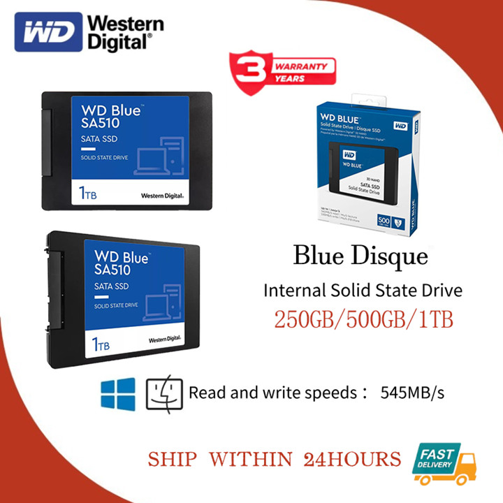 WESTERN DIGITAL SSD Blue SA510 250GB/500GB/1TB 2.5" SATA 3 6.0Gb/s Untuk PC/Lapt