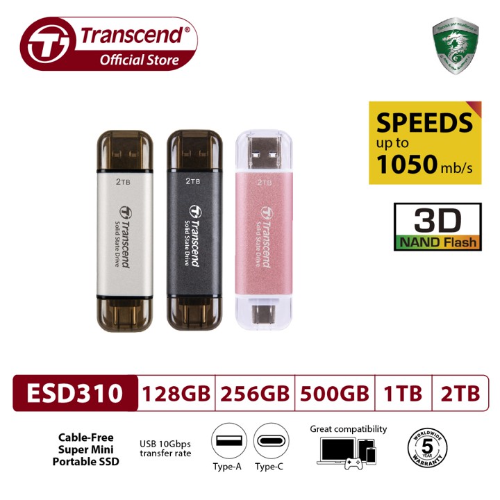 Transcend External SSD ESD310 [C-Black / S-Silver / P-Pink]