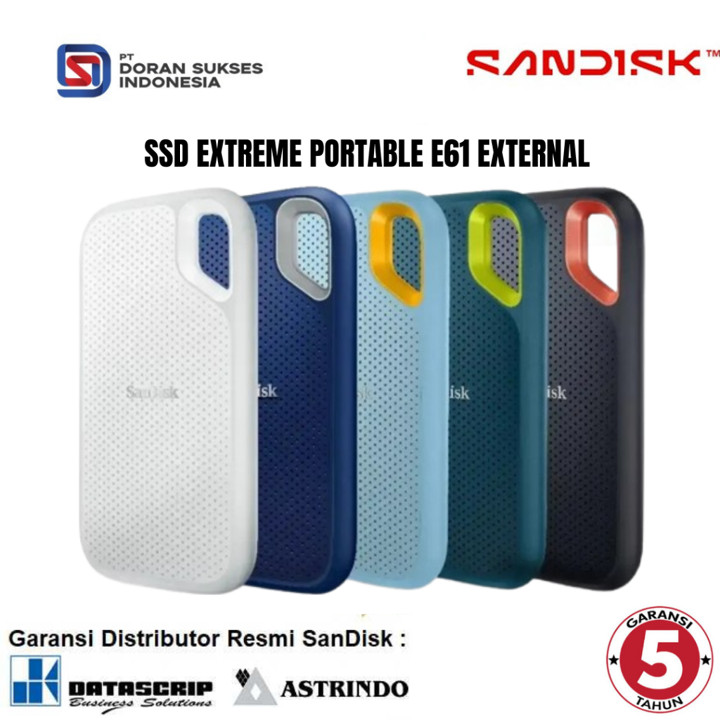 Sandisk E61 Portable External SSD 1050Mbps Eksternal SSD - Garansi Resmi 5 Tahun