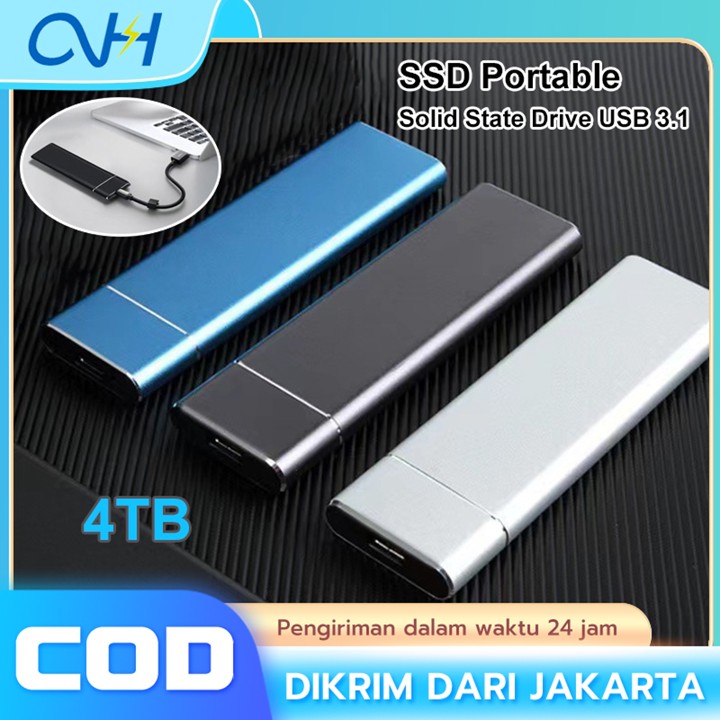 SSD Eksternal 4TB USB 3.0 Type-C ssd laptop PC ssd portable eksternal hp solid state drive