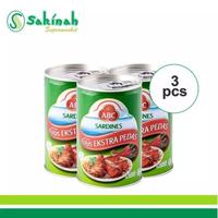 3pcs - ABC sardines Extra Pedas (Makanan Kaleng) 155ml