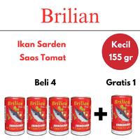 err. BELI 4 GRATIS 1 KALENG Ikan sarden kaleng brilian saos tomat 155gr  Siap Ma