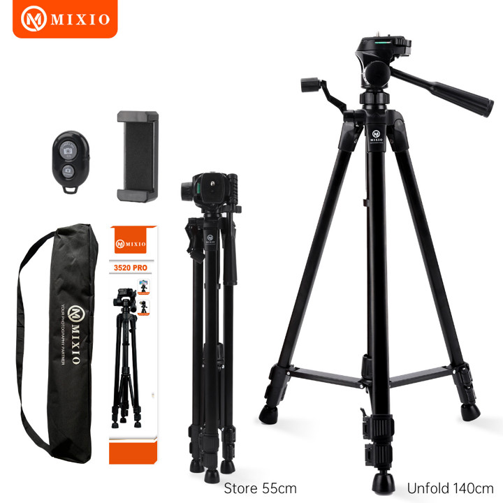 MIXIO 3520PRO Tripod+Bluetooth Remote+Bag 145CM Profesional Tripod