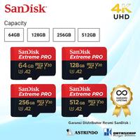 Micro SD Sandisk 128GB CL10 200Mbps Extreme Pro Garansi Resm