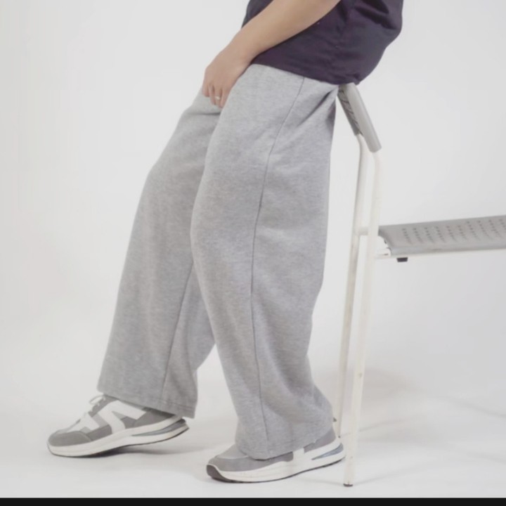 Celana Baggy Sweatpants Pria Pinggang karet Korean style Bahan Fleece
