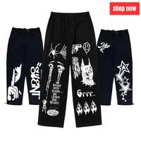 Celana Panjang Sweatpants Streetwear Pria Wanita Keren Celana Baggy Pants Motif 