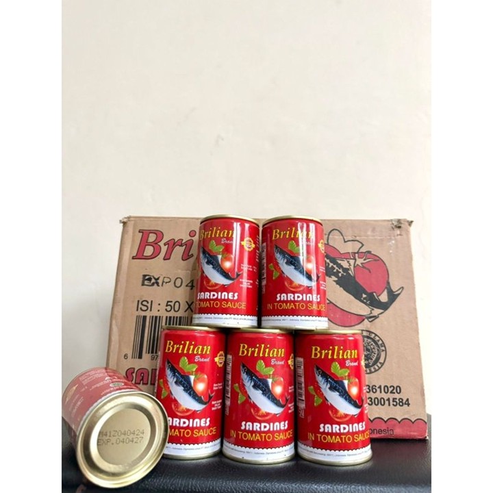 Sarden Brilian Brands 155gr Kaleng Halal 50 Pcs
