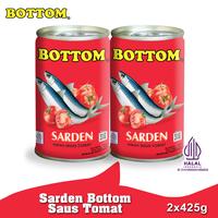 Paket 2 pc Bottom Sarden saus tomat Makanan Ikan Kaleng 425 g