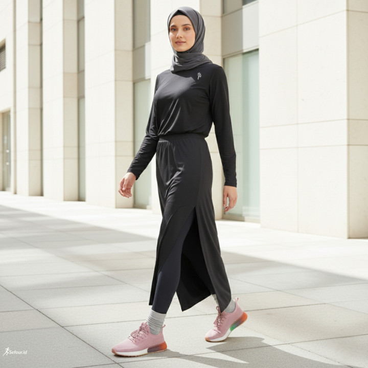 Legging Rok Panjang Wanita Muslimah  Celana Rok Syar’i Senam Yoga Jogging