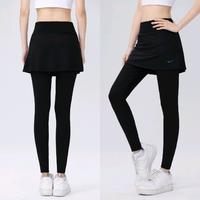 Pleated Skirtlegging Rok Olahraga Nempel Legging