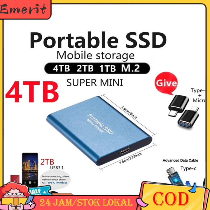 【24H】Portable SSD External hard drives 1TB 2TB 4TB 8TB Hardisk Eksternal Hard Dr