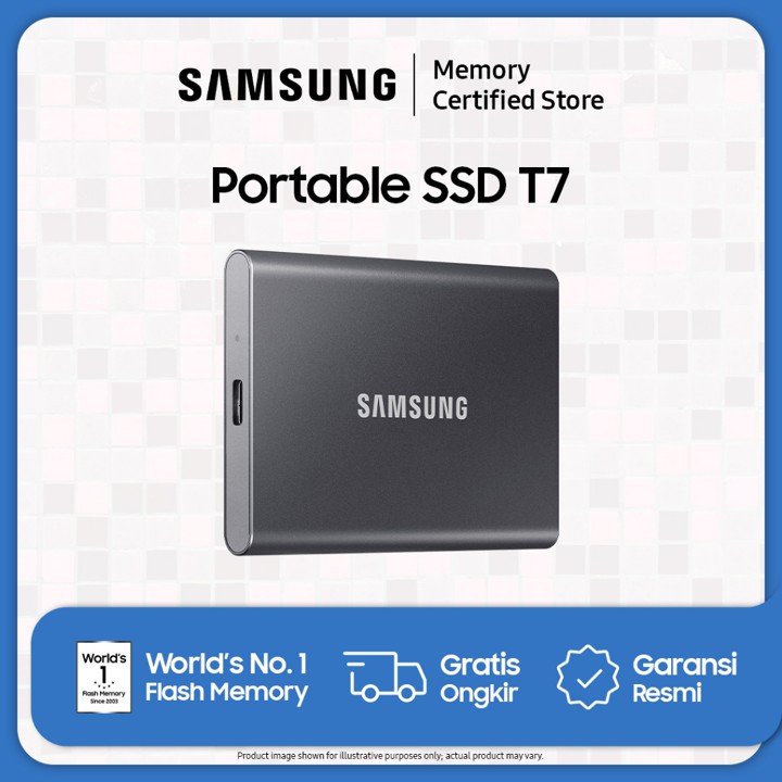 Samsung Portable SSD T7 USB 3.2 Gen 2 - SSD Eksternal - 1TB / 2TB / 4TB