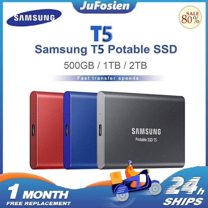 Samsung T5 Portable Mini Ssd Hd External 2TB 1TB Solid State Drive 500GB 2TB 128