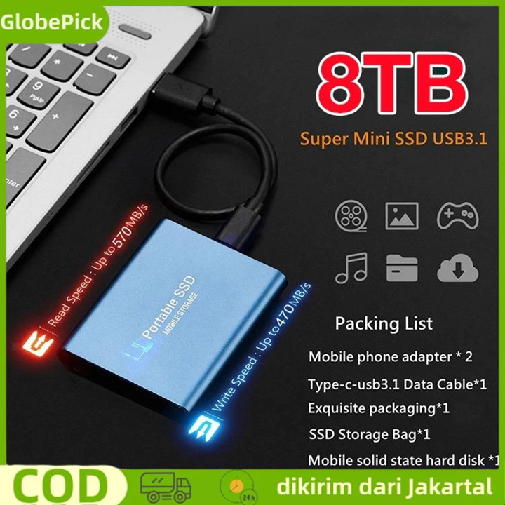 HW-2 Portable SSD External hard drives 1TB 2TB 4TB 8TB Hardisk Eksternal Hard Drive Seluler SSD USB 3.0 Portable External Hard hssd