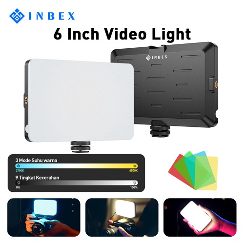 INBEX RGB 6 inch panel lampu sunset light/5 colors Video Light Studio light/Adju