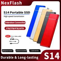 【NexFlash】S14 1TB/2TB/4TB/16TB SSD Hard Drive Eksternal, Por