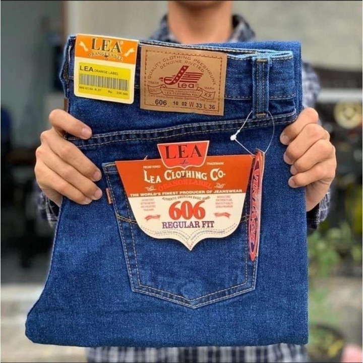 Celana Jeans Panjang Pria Lea Standar Reguler PremiumTerbaru Ukuran 27 Sampai 38 Bahan Denim Premium