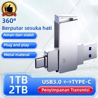 TYPE-C Flashdisk 2TB/1TB OTG USB3.0+Type C Kecepatan Tinggi 