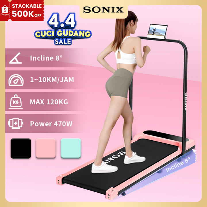 Sonix Incline Treadmill STR01 Running Mat Listrik Lipat Treadmill Elektrik Alat Fitness Walking Pad Small Foldable Ultra Quiet Indoor Home Fitness Equipment
