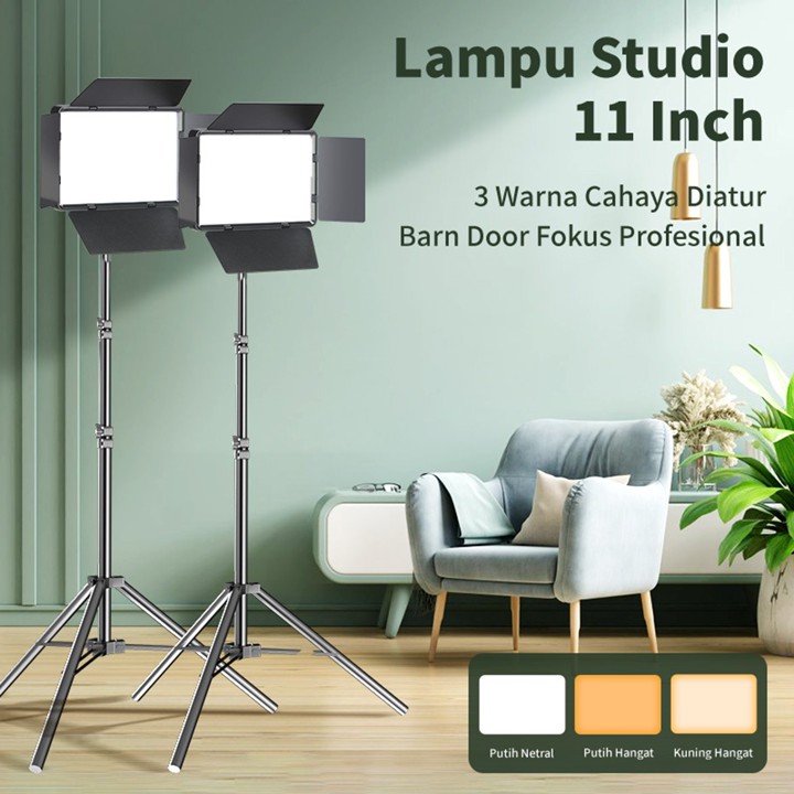 GMETAL LED Video Light Fotografi Lampu Lampu Rias Makeup Baffle persegi mengisi 