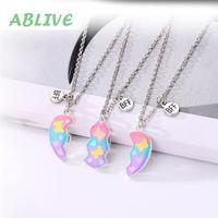 Set Kalung Persahabatan 3 Orang Magnet Hadiah Perhiasan Tema