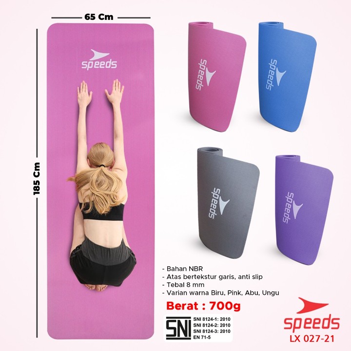 SPEEDS Matras Yoga Mat Olahraga Senam Lantai Meditasi Gym Fi