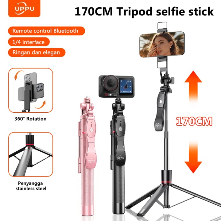 UPPU U17 Selfie Stick Tripod Tongsis HP Holder 170CM HP Kamera DSLR Tongsis Deng