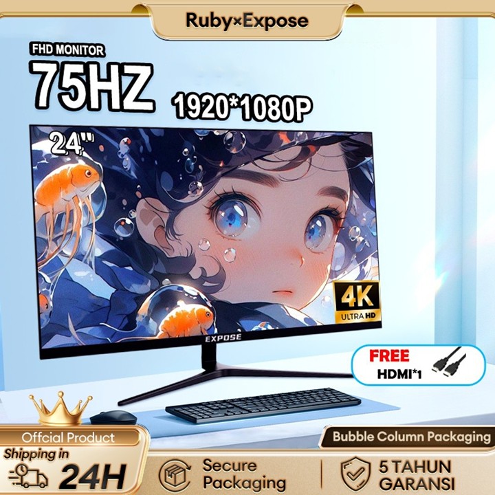 Monitor 27 inch FHD 1080P Gaming Monitor IPS Kecepatan Refresh Tinggi HDMI/VGA 1M/S PC display