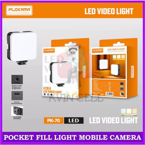 PLOKAMA PK70 Lampu LED Mini Portable Lampu Fotografi Video Light Untuk Smartphon