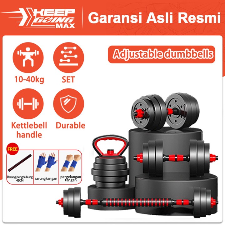 Keep Going Max Dumbbell PVC 20KG / Dumbell Barbell set 20KG  dumbel perlindungan lingkungan/Peralatan kebugaran olahraga