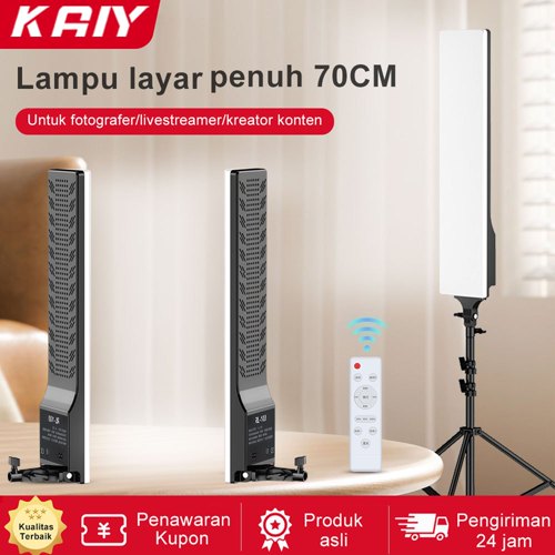 KAIY Lampu Foto 62 cm LED Video Light Tiga suhu warna 2500-7500K untuk livestrea
