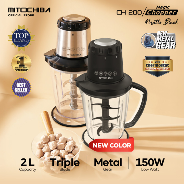 MITOCHIBA Food Magic Chopper CH200 Blender 2L Alat Penggiling dan Penghalus Bumbu