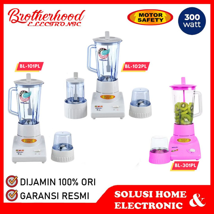 (BISA COD) BLENDER 3 IN 1 MIYAKO 102 PL / 102PL / 102-PL / BL-101PL / BL-301PL [PLASTIK / 1 LITER] (100% ORIGINAL)