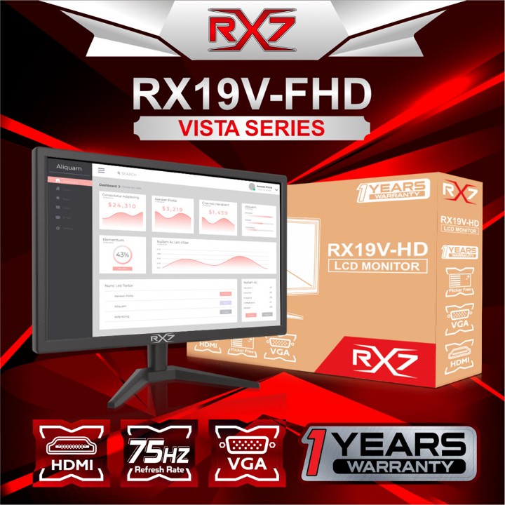 MONITOR LCD RX7 HDMI VGA GARANSI RESMI