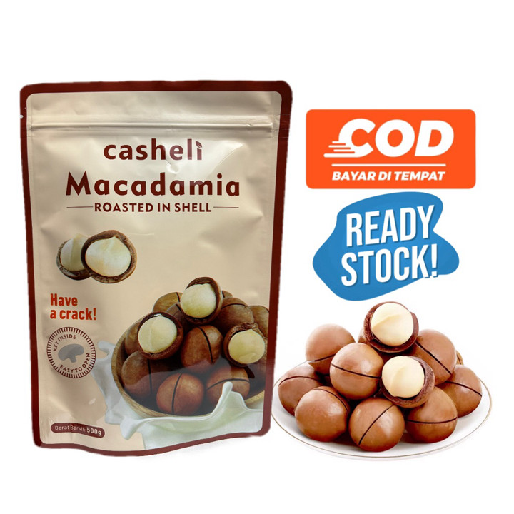 casheli Roasted Macadamia Nuts Kacang Milky Flavor Camilan Rasa Susu Size Besar