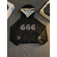 RAFORCZH - Sweater Hoodie  Boxy Hitam Motif Three Four Sablo