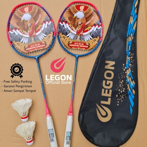 Set Raket Badminton Legon 2 Raket + 2 Shuttlecock + Tas, Des