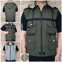 JAKET ROMPI HOODIE PRIA - VEST HOODIE TASLAN - ROMPI MULTIFU