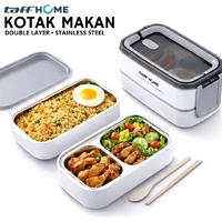 TaffHOME Kotak Makan Nasi Bento Lunch Box Stainless Steel Ki