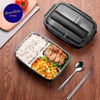 Kotak Bekal Makan Siang Bento Lunch Box Stainless Steel Anti
