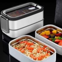 EUJJ Kotak Makan Bento Lunch Box Stainless Steel 3 Compartme