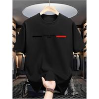Kaos Unisex Katun 220g Lengan Pendek, Kerah Bulat, Model Lon