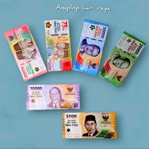 ( Grosir ) AmpLop  Lebaran Tema Uang Dilipat Idul Fitri 1447 H 1 Pak Isi 10 Lembar Ukuran Medium ( 11,5 x 7 cm )