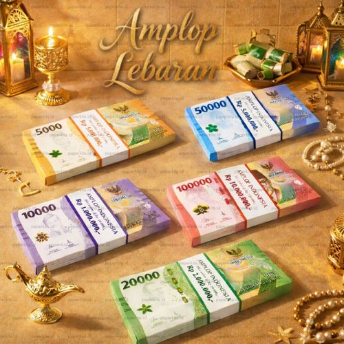 Amplop Lebaran 3D Box THR  Motif Uang Gepok Viral Kekinian I