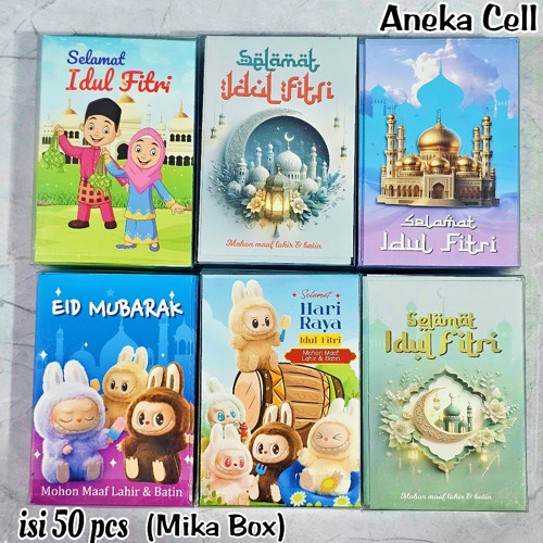 [ISI 50] Amplop Lebaran Hari Raya Idul Fitri Isi 50pcs Angpao Karakter Lucu Ramadhan 2026 Kemasan Mika / Angpao Pendek Labubu Thr Selamat Hari Raya Eid Mubarak Kartun Masjid
