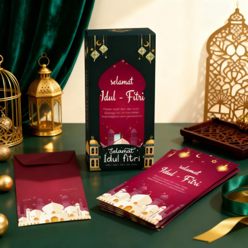 Amplop Lebaran Besar Box 2026 isi 50 pcs Angpau THR Idul Fitri Premium Panjang Uang Tanpa Dilipat